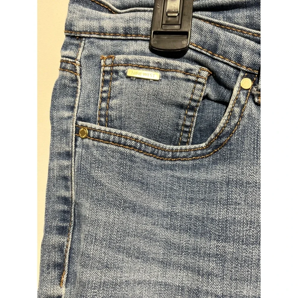 Nine West Jeans Alec Slim Boyfriend Ankle Medium Wash‎ Blue Denim Size 10